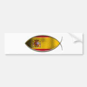 Ichthus - Spaanse vlag Bumpersticker