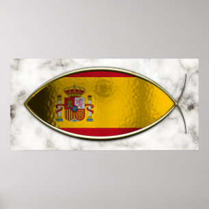 Ichthus - Spaanse vlag Poster
