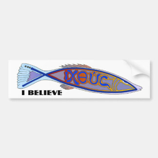ICHTHUS vis: IK GELOOF Bumpersticker