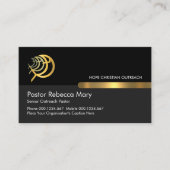 Ichthus vis op zwarte grijze lagen visitekaartje (Voorkant)