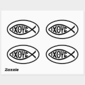 Ichthus Vis Symbool Ovale Bumperstickers Ovale Sticker (Vel)