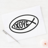 Ichthus Vis Symbool Ovale Bumperstickers Sticker (Envelop)