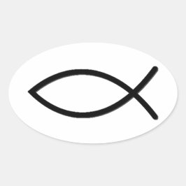 Ichthus vissymbool ovale sticker