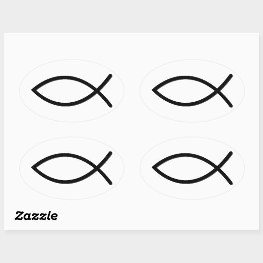 Ichthus vissymbool ovale sticker (Vel)