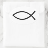 Ichthus vissymbool ovale sticker (Tas)
