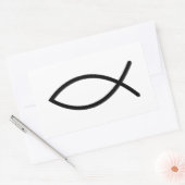 Ichthus vissymbool rechthoekige sticker (Envelop)