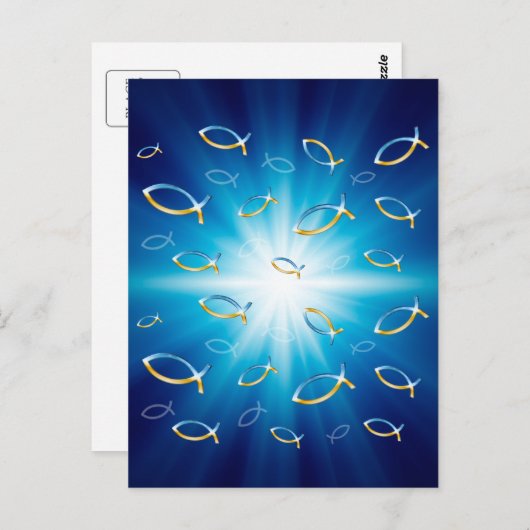 Ichthuspatroon | Christelijk vissymbool Briefkaart (Voorkant / Achterkant)