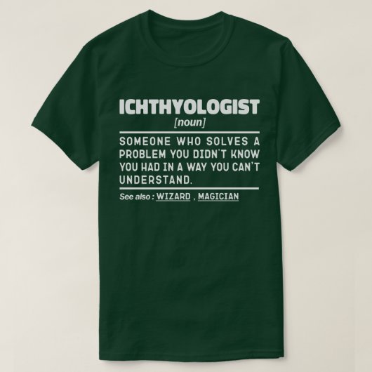 Ichthyoloog Noun Science Lover Student Afstuderen T-shirt (Design voorkant)
