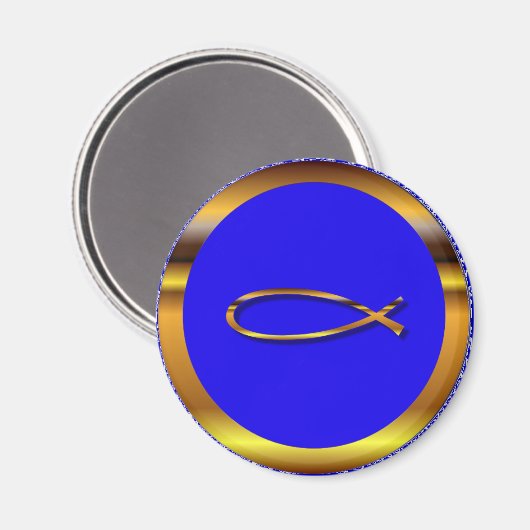 Ichthys blauw-gouden magneet (Voorkant / Achterkant)