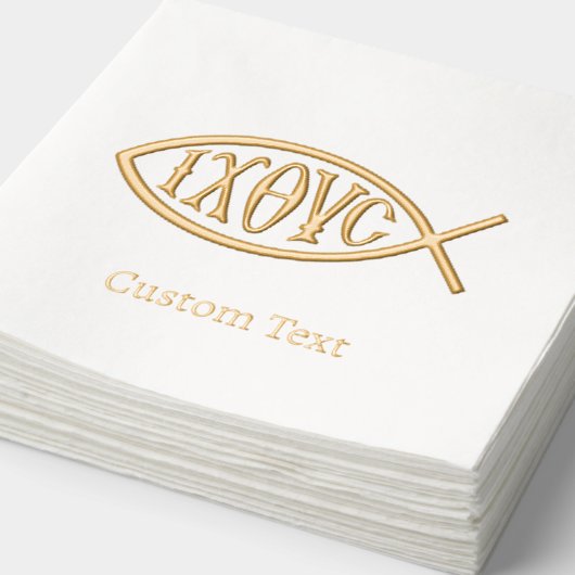 Ichthys Christelijk Symbool Patroon Folie Servetten (Detail)