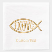 Ichthys Christelijk Symbool Patroon Folie Servetten (Voorkant)