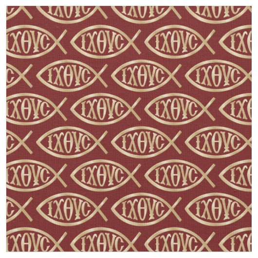 Ichthys Christelijk Symbool Patroon Stof (Close Up)