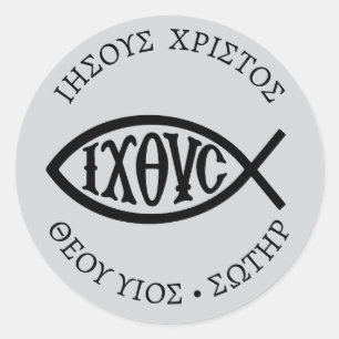 Ichthys Christelijk symbool Ronde Sticker