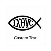 Ichthys Christelijk symbool Rubberstempel (Afrduk)