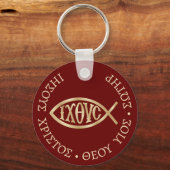 Ichthys Christelijk Symbool Sleutelhanger (Voorkant)