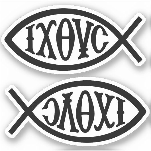 Ichthys Christelijk symbool Sticker (Voorkant)