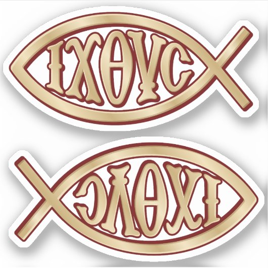 Ichthys Christelijk symbool Sticker (Voorkant)