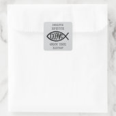 Ichthys Christelijk symbool Vierkante Sticker (Tas)