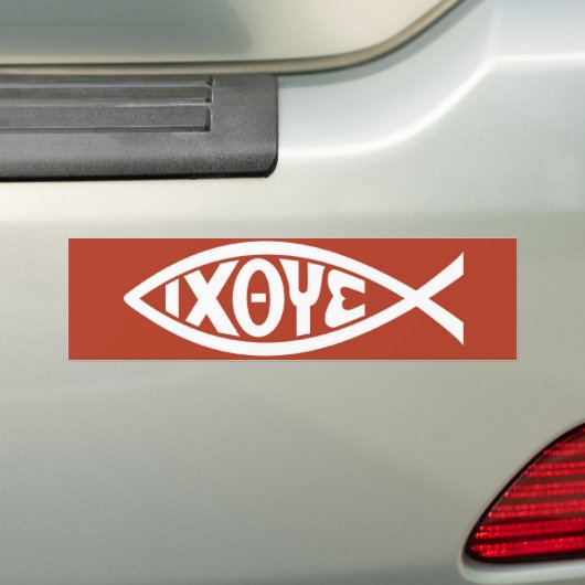 Ichthys (Christelijk vissymbool) Bumpersticker (Op auto)