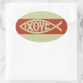 Ichthys (Christelijk vissymbool) Ovale Sticker (Tas)