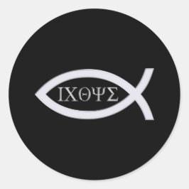 Ichthys | Christelijk vissymbool Ronde Sticker