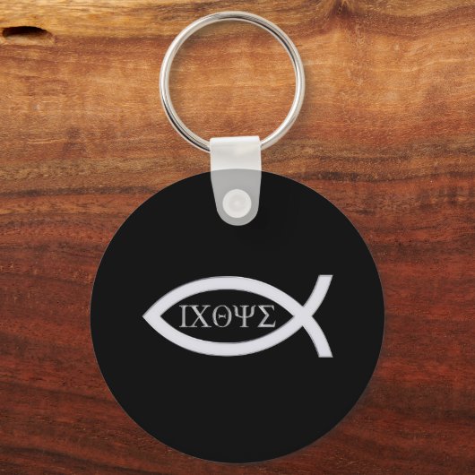 Ichthys | Christelijk vissymbool Sleutelhanger (Voorkant)