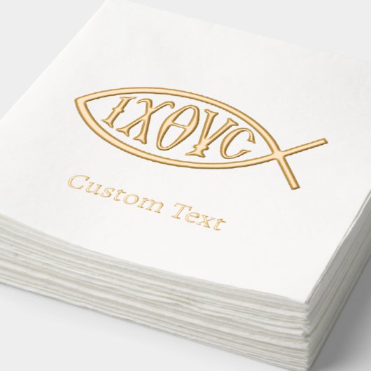 Ichthys Christian Symbol Pattern Folie Servetten (Detail)