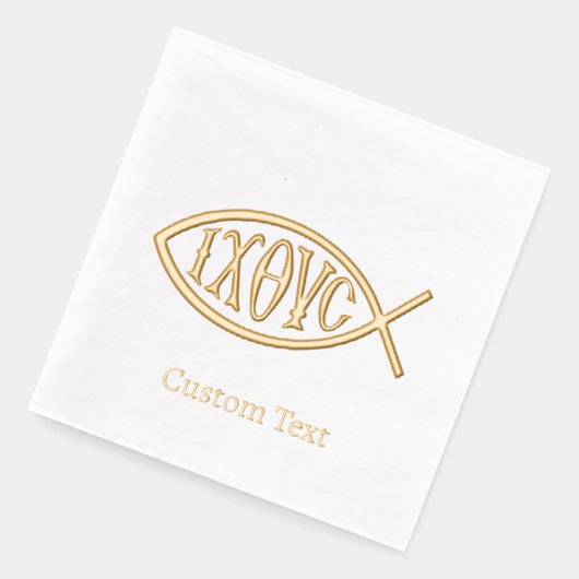 Ichthys Christian Symbol Pattern Folie Servetten (Links)