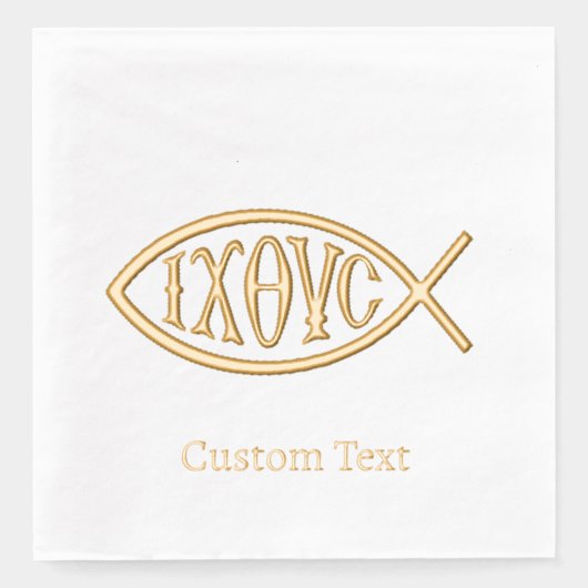 Ichthys Christian Symbol Pattern Folie Servetten (Voorkant)