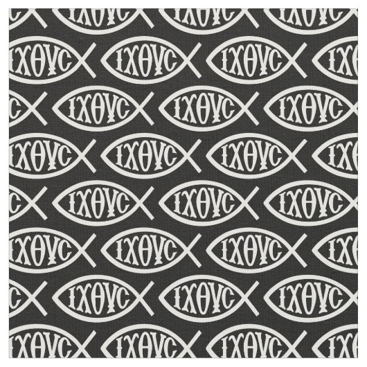 Ichthys Christian Symbol Pattern Stof (Close Up)