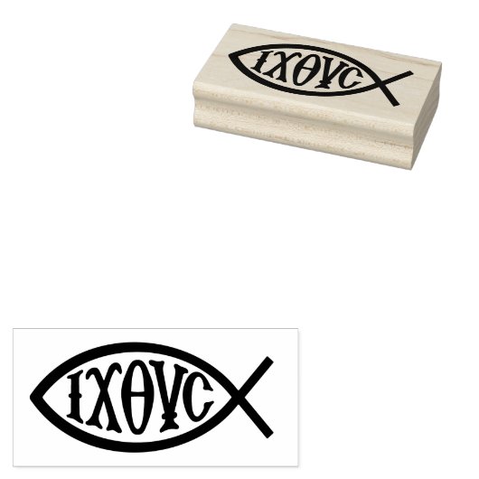 Ichthys Christian Symbol Rubberstempel (Gestempeld)