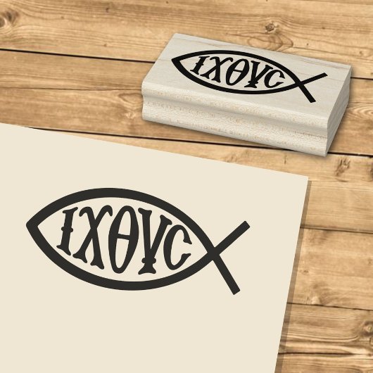 Ichthys Christian Symbol Rubberstempel