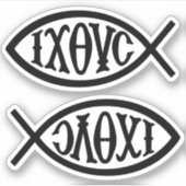 Ichthys Christian Symbol Sticker (Voorkant)