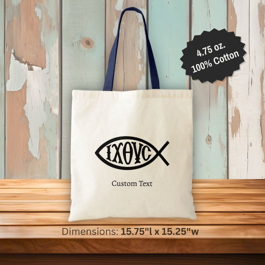 Ichthys Christian Symbol Tote Bag