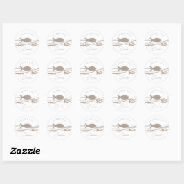 Ichthys golven Heilige Communie Taupe Dank je Ronde Sticker