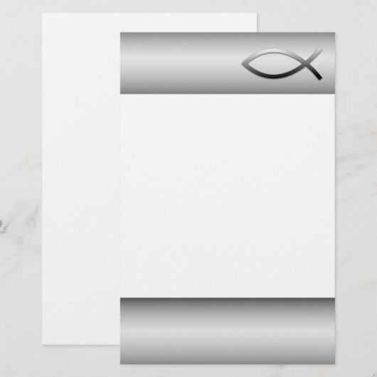 Ichthys Jesus Fish Christelijk Symbool Briefpapier (Voorkant / Achterkant)