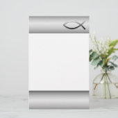 Ichthys Jesus Fish Christelijk Symbool Briefpapier (Staand voorkant)