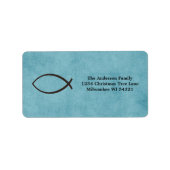 Ichthys Jesus Fish Christelijk Symbool Custom Etiket (Voorkant)