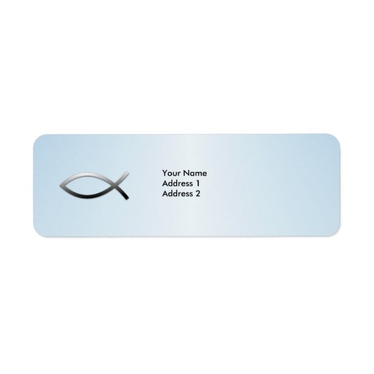 Ichthys Jesus Fish Christelijk Symbool Etiket (Voorkant)