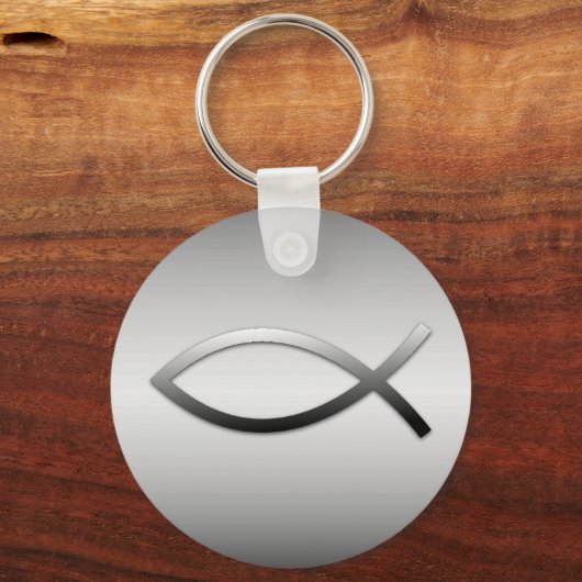 Ichthys Jesus Fish Christelijk Symbool Sleutelhanger (Voorkant)
