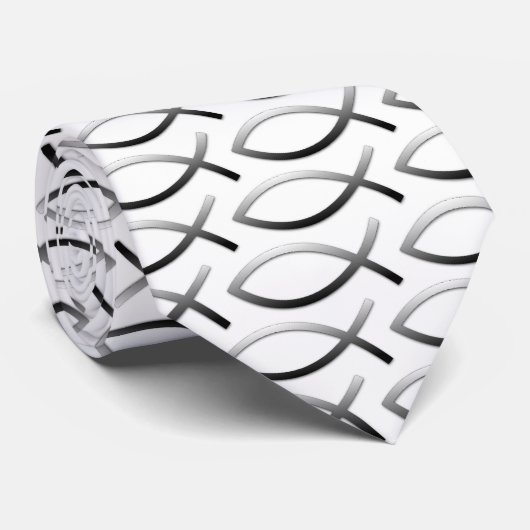 Ichthys Jesus Fish Christelijk Symbool Stropdas (Opgerold)