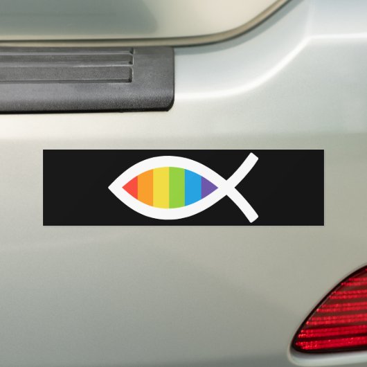 Ichthys Jesus Fish LGBTQ Gay Christelijk Bumpersticker (Op auto)