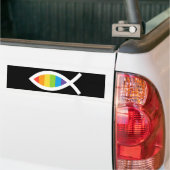 Ichthys Jesus Fish LGBTQ Gay Christelijk Bumpersticker (Op Truck)