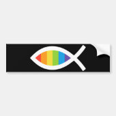 Ichthys Jesus Fish LGBTQ Gay Christelijk Bumpersticker (Voorkant)