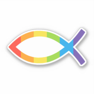 Ichthys Jesus Fish LGBTQ Gay Christelijk Sticker