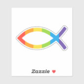 Ichthys Jesus Fish LGBTQ Gay Christelijk Sticker (Vel)