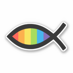 Ichthys Jesus Fish LGBTQ Gay Christelijk Sticker
