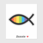 Ichthys Jesus Fish LGBTQ Gay Christelijk Sticker (Vel)