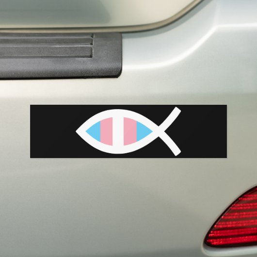 Ichthys Jesus Fish LGBTQ Transgender Christelijk Bumpersticker (Op auto)