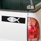 Ichthys Jesus Fish LGBTQ Transgender Christelijk Bumpersticker (Op Truck)